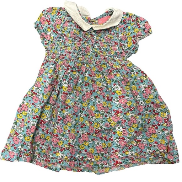Other - Baby Girl Little Bird Collard Smocked Floral Spring Dress Size 9-12 Months